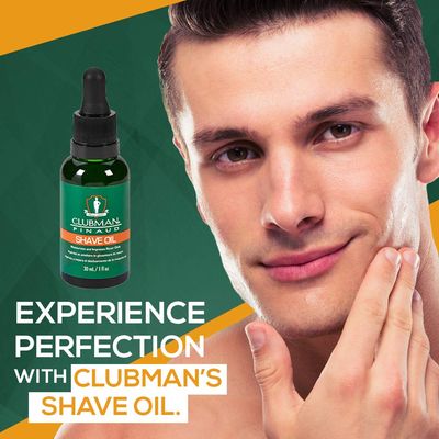 Clubman Pinaud Shave Oil, Beard Oil, Moisturizes and Improves Razor Glide, 1 oz. (2-Pack)