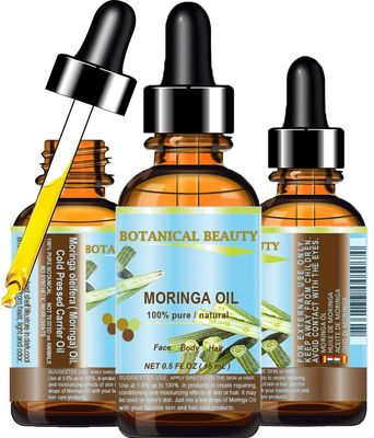 Botanical Beauty Moringa Oil for Face, Body, Hair, 0.5 fl. oz.