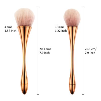 2 Pieces Large Mineral Powder Brush Nail Brushes Kabuki Makeup Brushes Soft Fluffy Foundation Brush Blush Brush for Large Coverage Loose Powder Bronzer Blush Blending Buffing (Rose Gold)