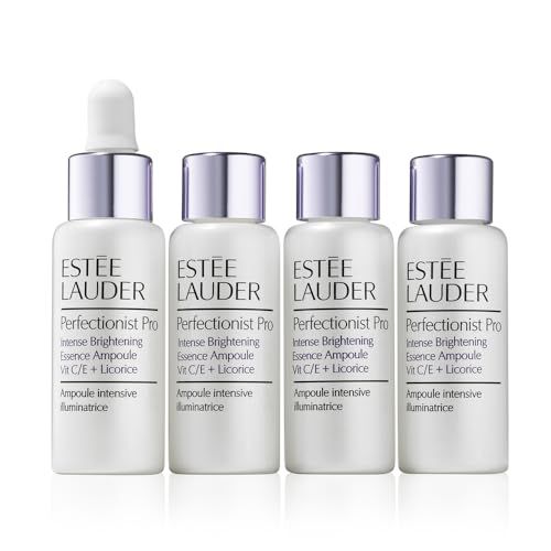 Este Lauder Perfectionist Pro Treatment Intense Brightening Essence Serum Ampoule with Vitamin C/E + Licorice | Targets Dark Spots, 0.34 Fl Oz (Pack of 4)
