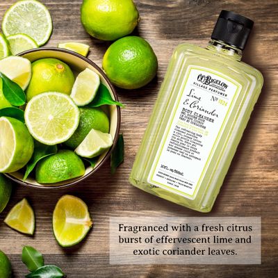 C.O. Bigelow Apothecary Duo, Lime Coriander Body Care Gift Box with Body Soap &amp; Lotion, Gift Set of Two - Moisturizing Lotion &amp; Liquid Body Wash for Dry Skin - 10fl oz Each