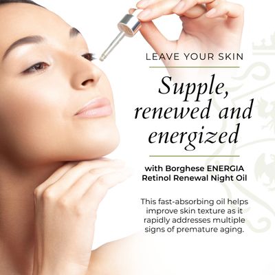 Borghese ENERGIA Retinol Renewal Night Oil - Retinol Serum For Face - 0.9 FL Oz