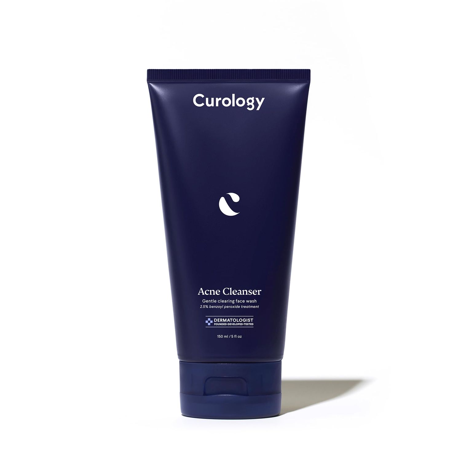Curology Acne Facial Cleanser Treatment, 2.5% Benzoyl Peroxide Face Wash, For Oily and Acne Prone Skin, Milky Gel Texture, Fragrance Free, 5.07 fl oz