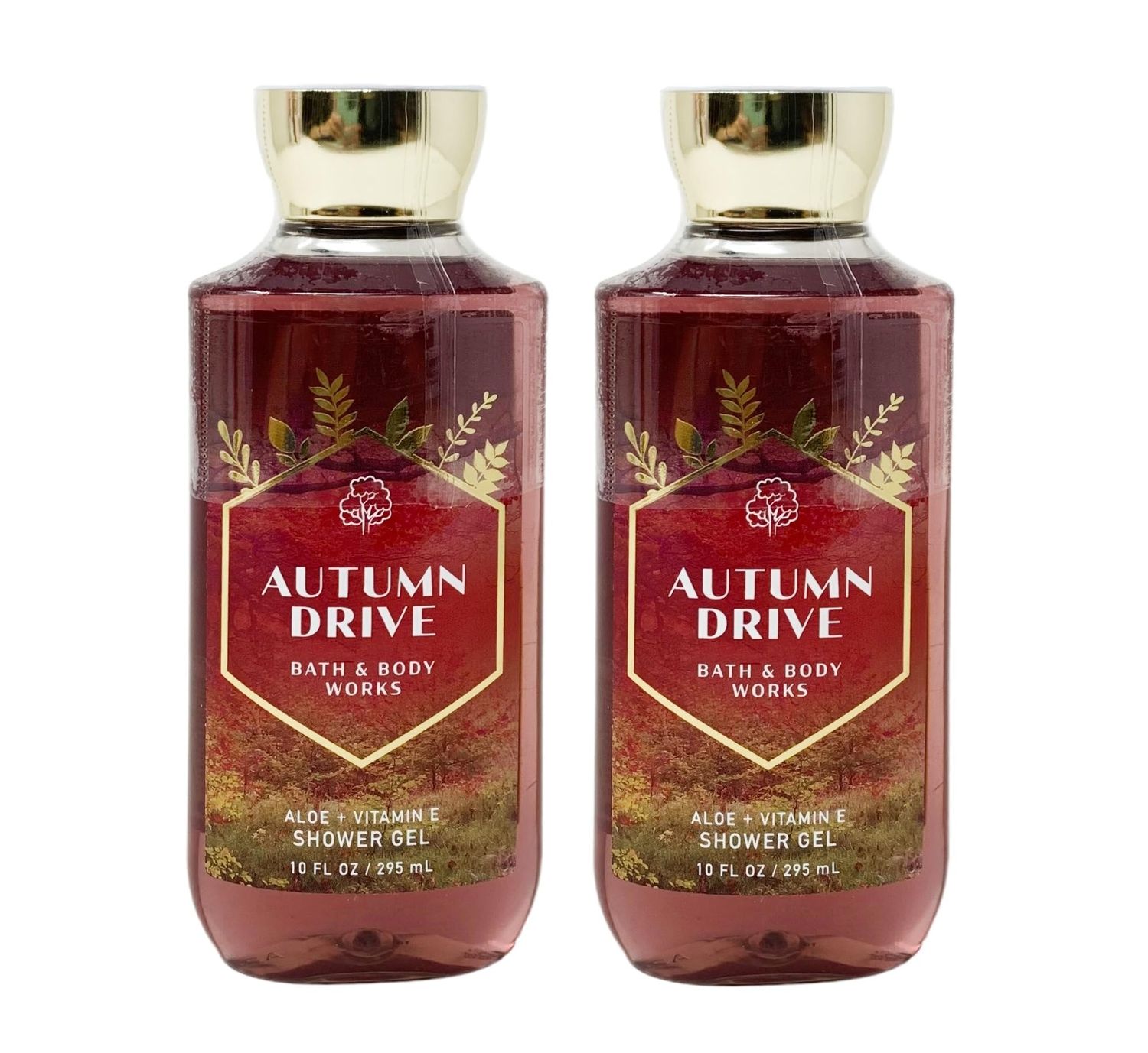 Bath &amp; Body Works AUTUMN DRIVE Aloe + Vitamin E Shower Gel 2 Pack Bundle - 10 fl oz / 295 mL each