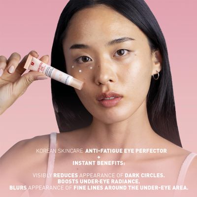 Erborian Skin Hero Eye Cream- Peach Tinted Under Eye Cream Perfector for Dark Circles, Puffiness, Wrinkles & Fine Lines - Hydrating Korean Skin Care with White Ginseng for Smooth, Radiant Skin - 10 ml