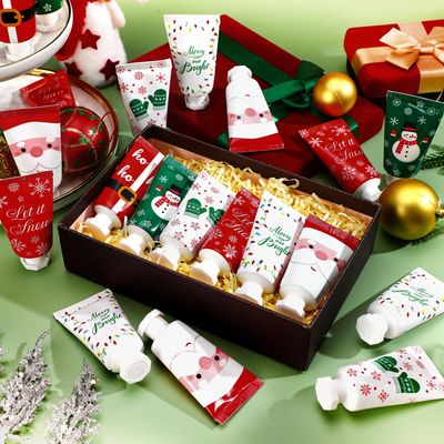 48 Pieces Christmas Hand Cream Gift Set Mini Travel Size Lotion Bulk Beauty Advent Calendar 2024 Holiday Stocking Stuffers for Women Mom Cowrkers Dry Cracked Hands, 30 ml, 6 Natural Plant Fragrances