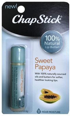 ChapStick 100% Natural Lip Butter Sweet Papaya 0.15 oz (Pack of 3)