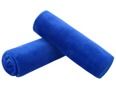 SINLAND Microfiber Facial Cloths Fast Drying Washcloth 12inch x 12inch (Pack of 2, Blue)