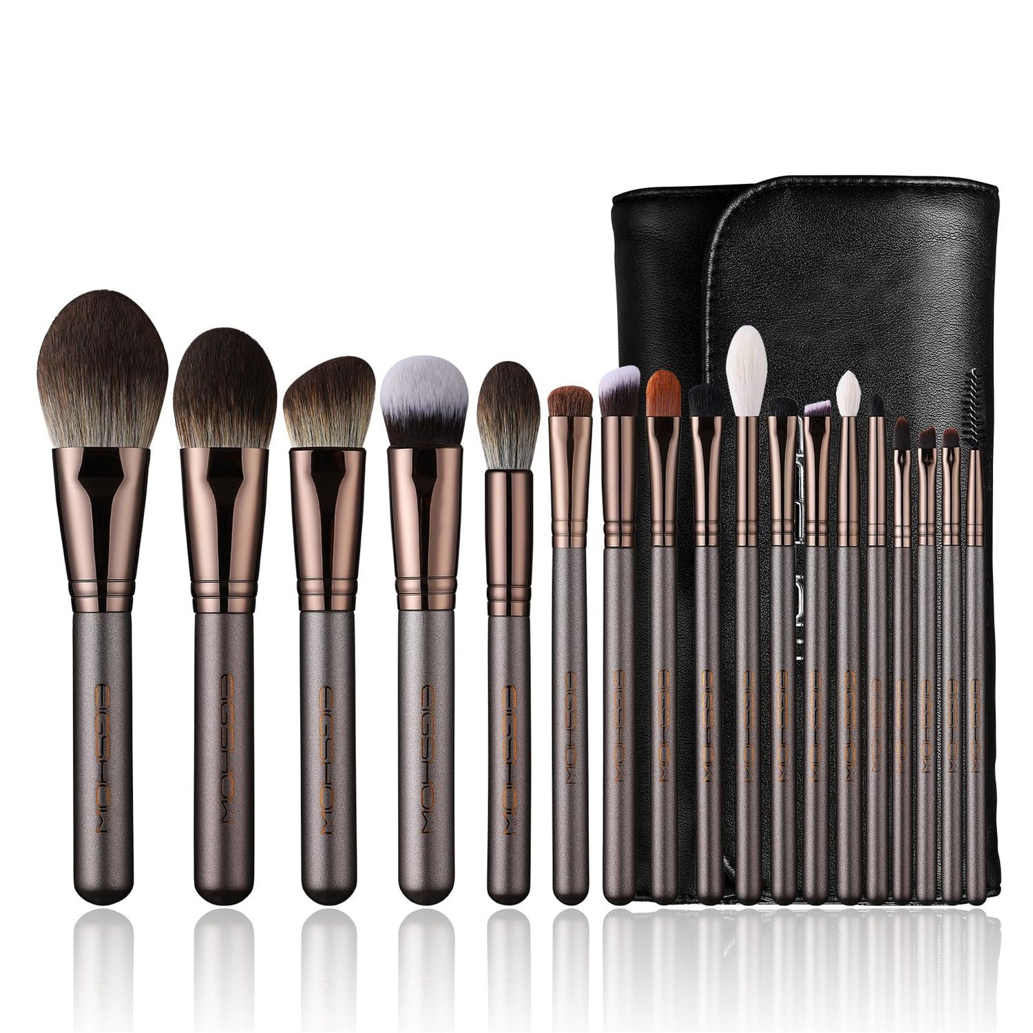 Professional Makeup Brush Set, Eigshow Makeup Brushes Perfect for Foundation Face Powder Blending Blush Bronzer Eyeliner Eye Shadow Brows with Case, Best Gift for Women, Travel Kit(PRO 18pcs Coffee)