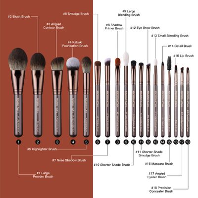 Professional Makeup Brush Set, Eigshow Makeup Brushes Perfect for Foundation Face Powder Blending Blush Bronzer Eyeliner Eye Shadow Brows with Case, Best Gift for Women, Travel Kit(PRO 18pcs Coffee)