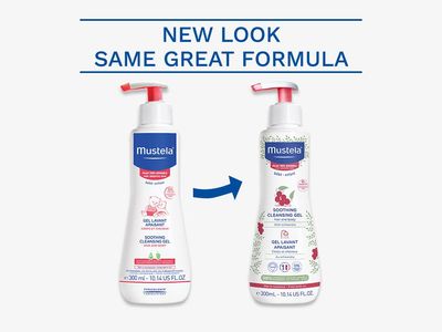 Mustela Baby Soothing Cleansing Gel - Fragrance-Free Hair &amp; Body Wash for Very Sensitive Skin - with Natural Avocado Perseose &amp; Schizandra Berry - 10.14 fl. oz.