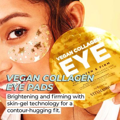 Vitamasques Under Eye Patches 3-Pack - Firming & Brightening - Anti Aging Collagen Skin Care Reduce Fine Lines, Puffiness, Wrinkles & Dark Circles - Hyaluronic Acid - Vegan & Cruelty-Free