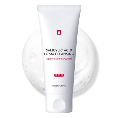TOSOWOONG Salicylic Acid Foam Cleanser for Oily Skin, 18,000ppm Salicylic Acid, Deep Pore Cleansing, Face Wash For Breakouts, Exfoliating Cleanser, Korean Skin Care, 100ml, 3.38 fl. oz.