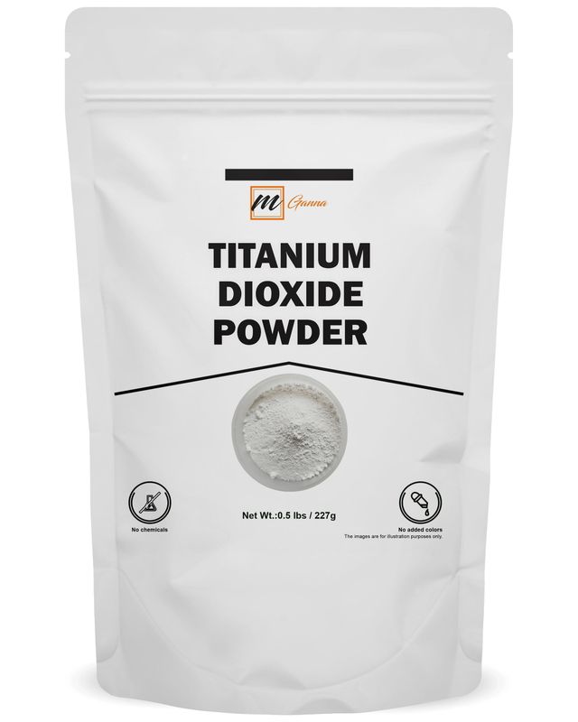mGanna 100% Natural Non-nano &amp; Uncoated Titanium Dioxide Powder for Skin Hair and Health Care 0.5 LBS / 227 GMS