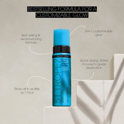 St.Tropez Self Tan Express Mousse, Fast Acting Fake Tan, Develops in 1-3 Hours, Streak-Free Finish, Vegan, Natural &amp; Cruelty Free, 6.7 Fl Oz