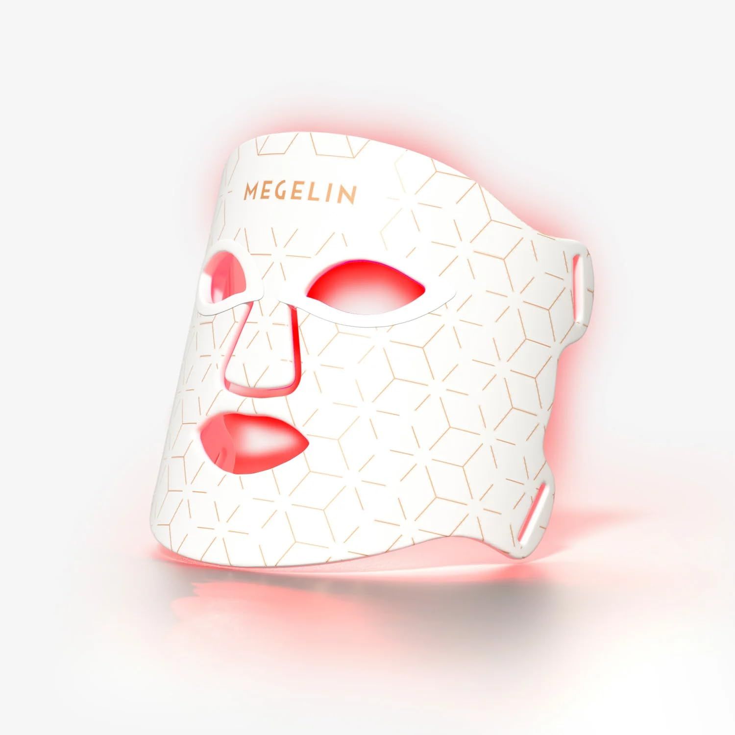 MEGELIN 7 Colors Led Light Therapy Facial Mask, Face Light Therapy Mask for Face, Acne Reduction Skin Care, Anti-Aging, Reduce Wrinkles Smooth Skin, Infrared Light Skin Rejuvenation,White,LMask