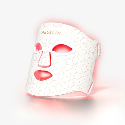 MEGELIN 7 Colors Led Light Therapy Facial Mask, Face Light Therapy Mask for Face, Acne Reduction Skin Care, Anti-Aging, Reduce Wrinkles Smooth Skin, Infrared Light Skin Rejuvenation,White,LMask