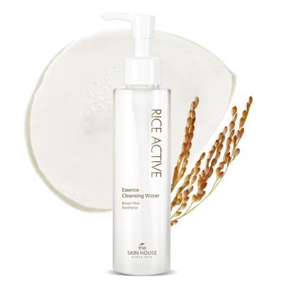 THE SKIN HOUSE Rice Essence Cleansing Water, Quick &amp; Easy Mild low pH Micellar Water for all skin types, Rice Water Face Wash Korean Skin Care(150ml/5.07fl.oz)