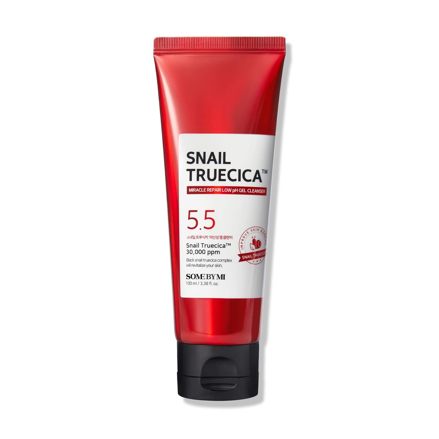 SOME BY MI Snail Truecica Miracle Repair Low pH Gel Cleanser - 3.38Oz, 100ml - Made from Snail Mucin for Sensitive Skin - Daily Face Wash for Deep Cleansing and Skin Moisturizing - Korean Skin Care