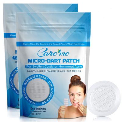 Microdart Acne Patch with 173 Micropoints (2 Pack of 18 Stickers) - Perfect Spot Treatment for Cystic, Inflamed &amp; Hormonal Pimples, Zits &amp; Breakouts - Fast Relief for Clearer Skin