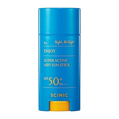 SCINIC Enjoy Super Active Airy Sun Stick SPF50+ PA++++ 0.53oz (15g) | Strong UV Protection Anytime, Anywhere Air-light, Clear | Korean Skincare