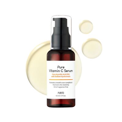 PURITO Pure Vitamin C Serum 60ml / 2.0 fl.oz., Natural Ingredients Serum, Vitamin C, Vegan &amp; Cruelty Free, Hypoallergenic, Calming, Fragrance-free, Korean Skin Care
