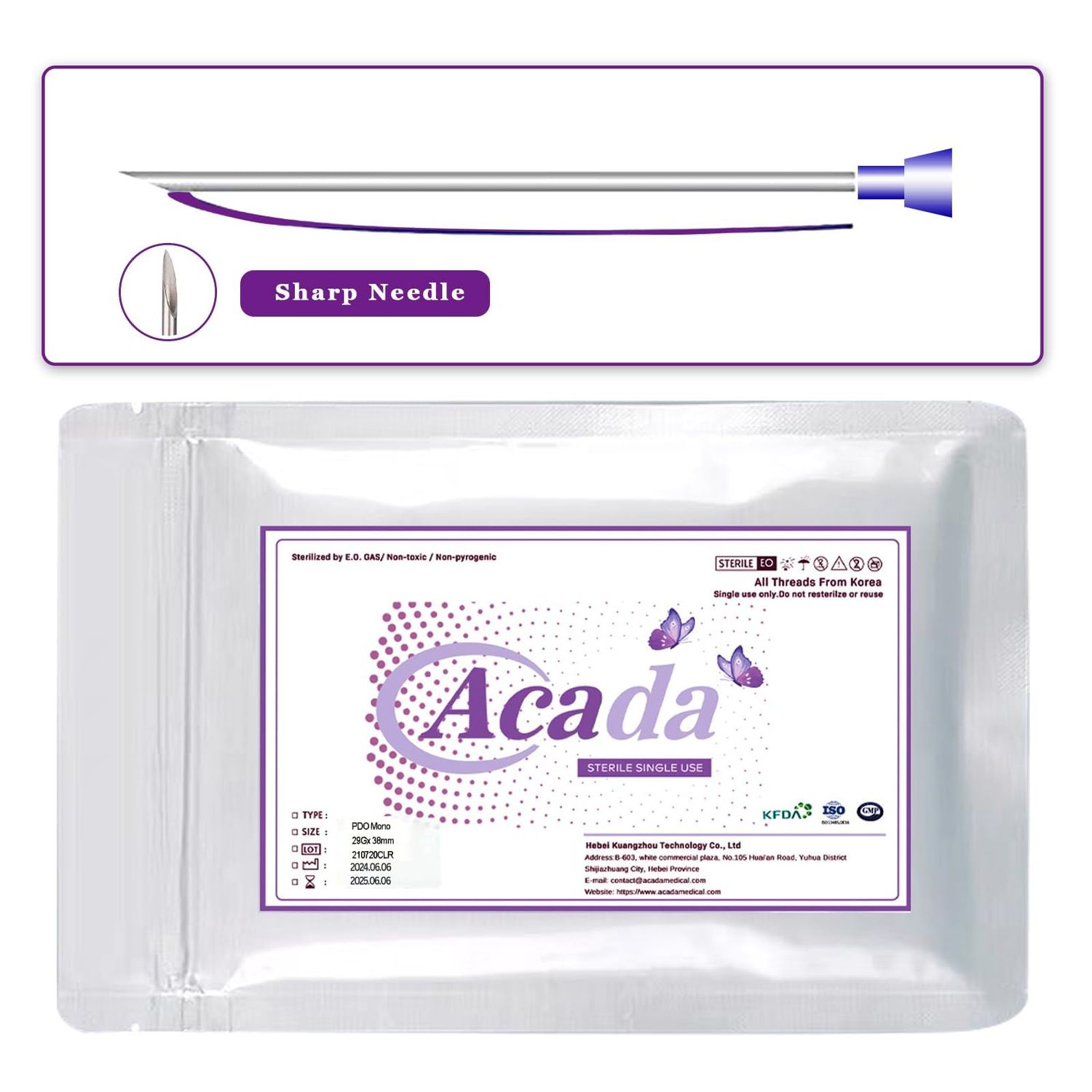 PHYMAT ACADA Pdo Threads for Face Lift Mono Threads for Face 30G25mm Pdo Smooth Threads for Face, Thread Lift, Production of Collagen 40Pcs