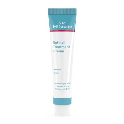 MDacne - Retinol 0.25% and Niacinamide 2% Cream, Reduces Blemishes and Improves Skin Texture without Irritation