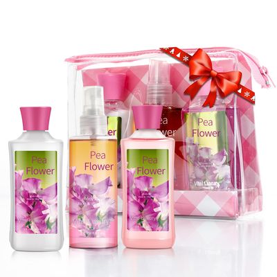 Vital Luxury Bath &amp; Body Care Travel Set Pea Flower Scent Home Spa Set with Body Lotion, Shower Gel and Fragrance Mist, Birthday Mother&#39;s Valentine&#39;s Day Gifts for Her and Him