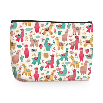 Wenboco Llama Gifts Makeup Bag Llama Stuff Decor Animal Lover Gifts for Female Llama Lovers Sister Daughter Niece Friend Bestie Coworker Colleagues Graduation Birthday Friendship Llama Cosmetic Bag