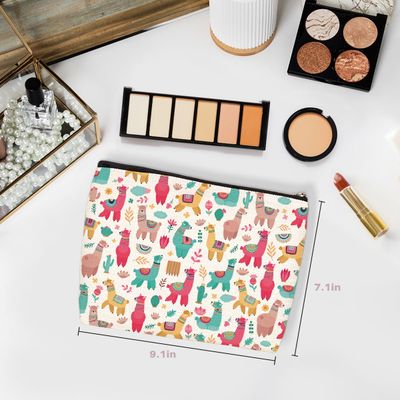 Wenboco Llama Gifts Makeup Bag Llama Stuff Decor Animal Lover Gifts for Female Llama Lovers Sister Daughter Niece Friend Bestie Coworker Colleagues Graduation Birthday Friendship Llama Cosmetic Bag