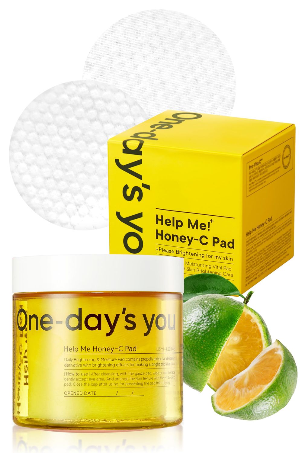 ONE-DAYS YOU Help Me Glow-C Pad | Face Toner Pads Korean Skin Care | Blemish Pads for Face Cleansing | Facial Cleansing Pads Korean Skin Care Products | Vita C Toner Pads for Face (60 sheets)