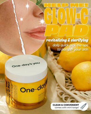 ONE-DAYS YOU Help Me Glow-C Pad | Face Toner Pads Korean Skin Care | Blemish Pads for Face Cleansing | Facial Cleansing Pads Korean Skin Care Products | Vita C Toner Pads for Face (60 sheets)