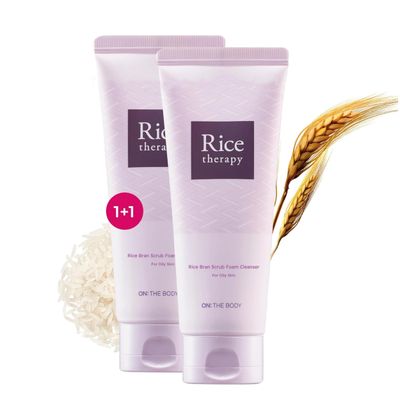 VEILMENT Rice Therapy Rice Bran Foam Cleanser (5.1+5.1fl oz, Pack of 2) - Facial Deep Cleansing Foam for Oily Skin. Radiant, Smooth Skin with Gentle Scrub for Men &amp; Women