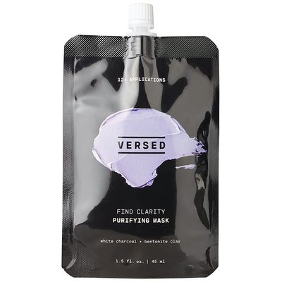 Versed Find Clarity Purifying Clay Mask - Clay and Charcoal Hydrating Facial Mask for Blemish Treatment - Blackhead Remover and Exfoliator - Vegan (1.5 fl oz)