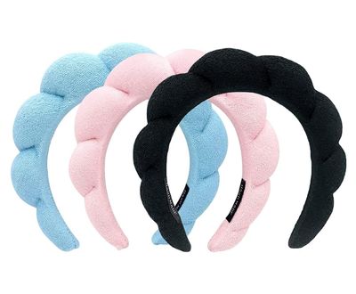 LALAXAVA Spa Headband for Women Terry Towel Cloth Fabric Hairband for Washing Face Puffy Sponge Spa Headband for Skincare, Makeup Removal, Shower