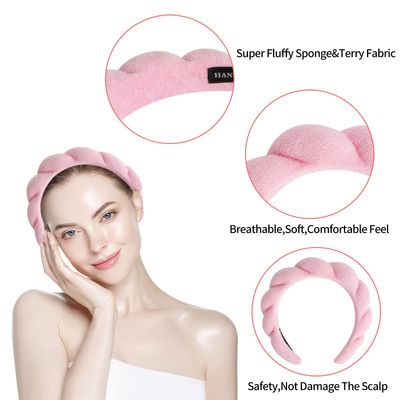 moniko Spa Headband for Washing Face,Makeup Headbands for Women,Wrist Strap Set Prevent Liquid Overflow,Face Wash Headband for Skincare,Makeup Removal,Hair Accessories(4 Pack)