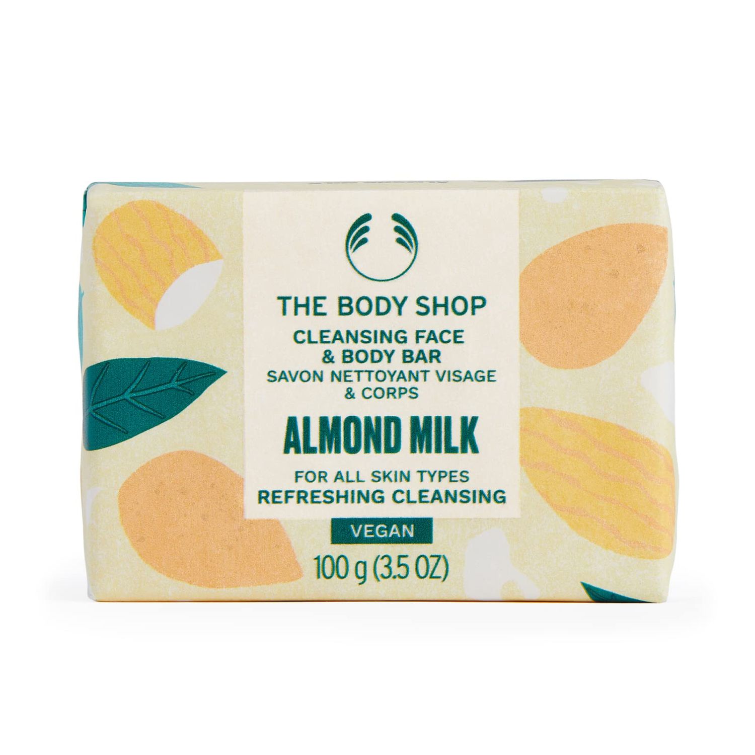 The Body Shop Almond Milk Cleansing Face &amp; Body Bar - Refreshing &amp; Cleansing - Vegan - 3.5oz