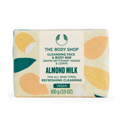 The Body Shop Almond Milk Cleansing Face &amp; Body Bar - Refreshing &amp; Cleansing - Vegan - 3.5oz