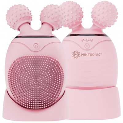 MintSonic Face Roller for Wrinkles and Lifting Alternative - Silicone Face Scrubber Exfoliator, Electric Face Massage Tool for Lymphatic Drainage, Massager for Face and Neck, Facial Cleansing Brush