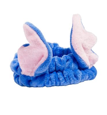 MAD Beauty Disney Stitch Denim Headband | Fluffy Ears | Super Soft &amp; Gentle | Cruelty-Free | Skincare Gift for Women, Adults, and Kids