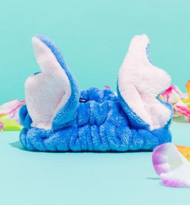 MAD Beauty Disney Stitch Denim Headband | Fluffy Ears | Super Soft &amp; Gentle | Cruelty-Free | Skincare Gift for Women, Adults, and Kids