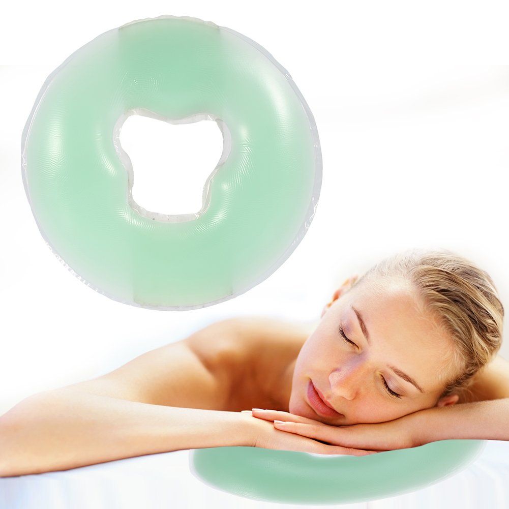 ZJchao Silicone Pillow, Beauty SPA Massage Pillow Face Support Pillow Spa Massage Cushion Soft Massage Face Relax Pillow Headrest Beauty Salon Skin Care Relax Head Cushion (Green)