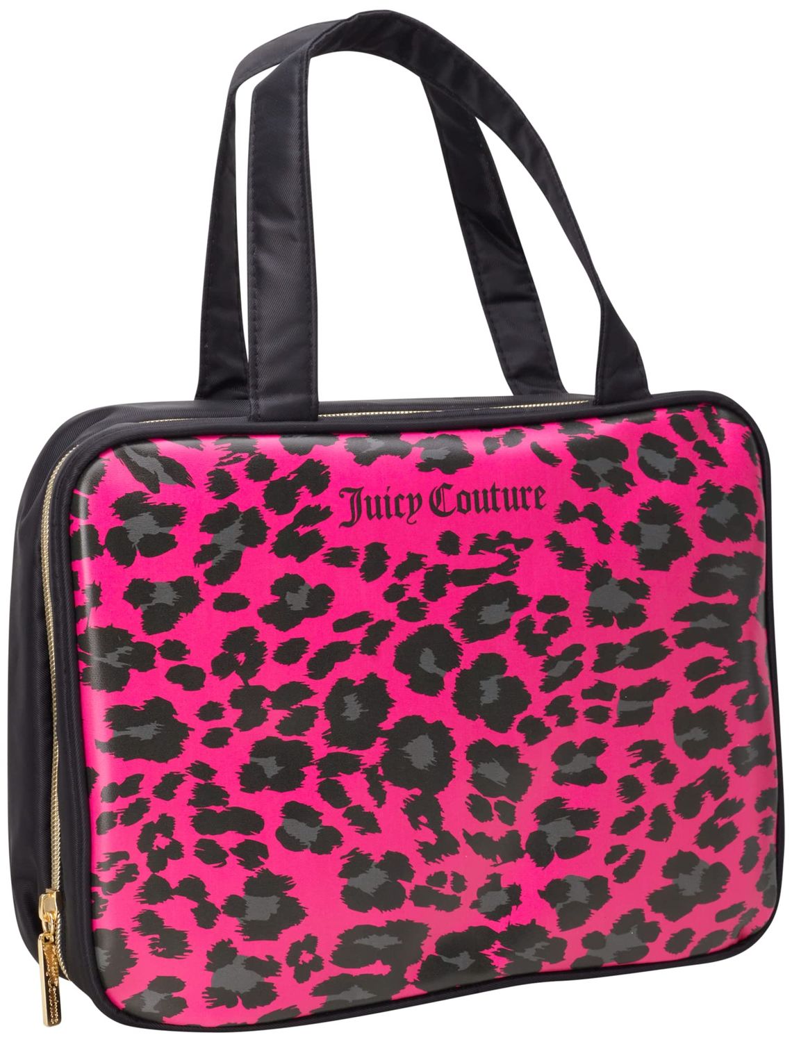 Juicy Couture Women&#39;s Cosmetics Bag - Hanging Travel Makeup and Toiletries Weekender Bag, Size One Size, Cheetah Print