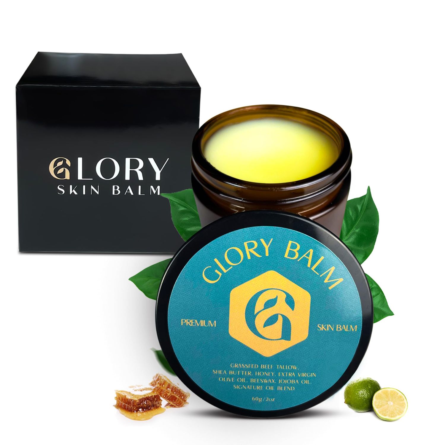 Signiture Beef Tallow Skin Balm with Raw Honey, Organic Jojoba Oil, Shea Butter, Olive Oil, &amp; Beeswax infused with Aesthetic Oil Blend -Organic Moisturizer for Anti-Aging, Acne, Eczema, and Dry Skin