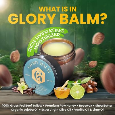 Signiture Beef Tallow Skin Balm with Raw Honey, Organic Jojoba Oil, Shea Butter, Olive Oil, & Beeswax infused with Aesthetic Oil Blend -Organic Moisturizer for Anti-Aging, Acne, Eczema, and Dry Skin