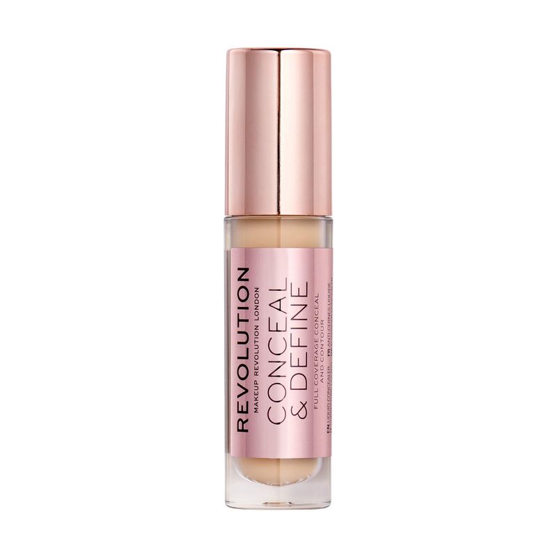 Makeup Revolution Conceal &amp; Define Concealer, Full Coverage Makeup Concealer, Matte Finish &amp; Long Wear, For Fair Skin Tones, Vegan, C5, 4ml