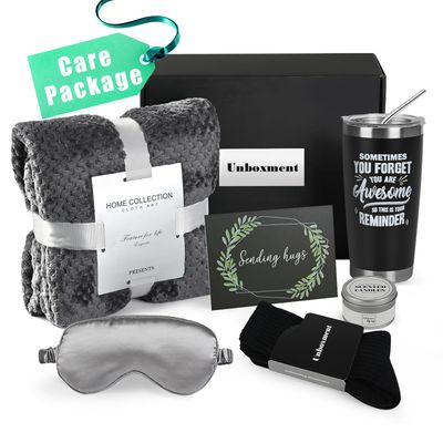 UNBOXMENT Care Package for Men Sick Friend, Get Well Soon Gifts for Men, Get Well Gifts for Men After Surgery Recover Gift Basket, Thinking of You Gift Basket for Man