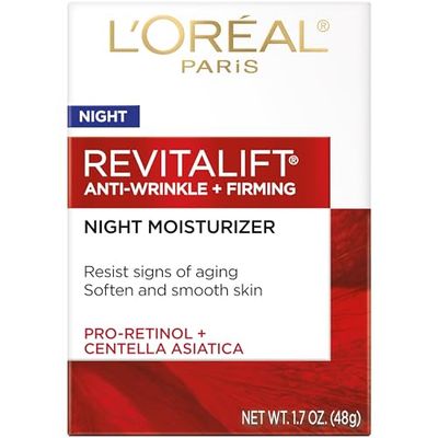 L&#39;Oreal Paris, RevitaLift Anti-Wrinkle + Firming Night Cream Moisturizer 1.7 oz (Pack of 2)