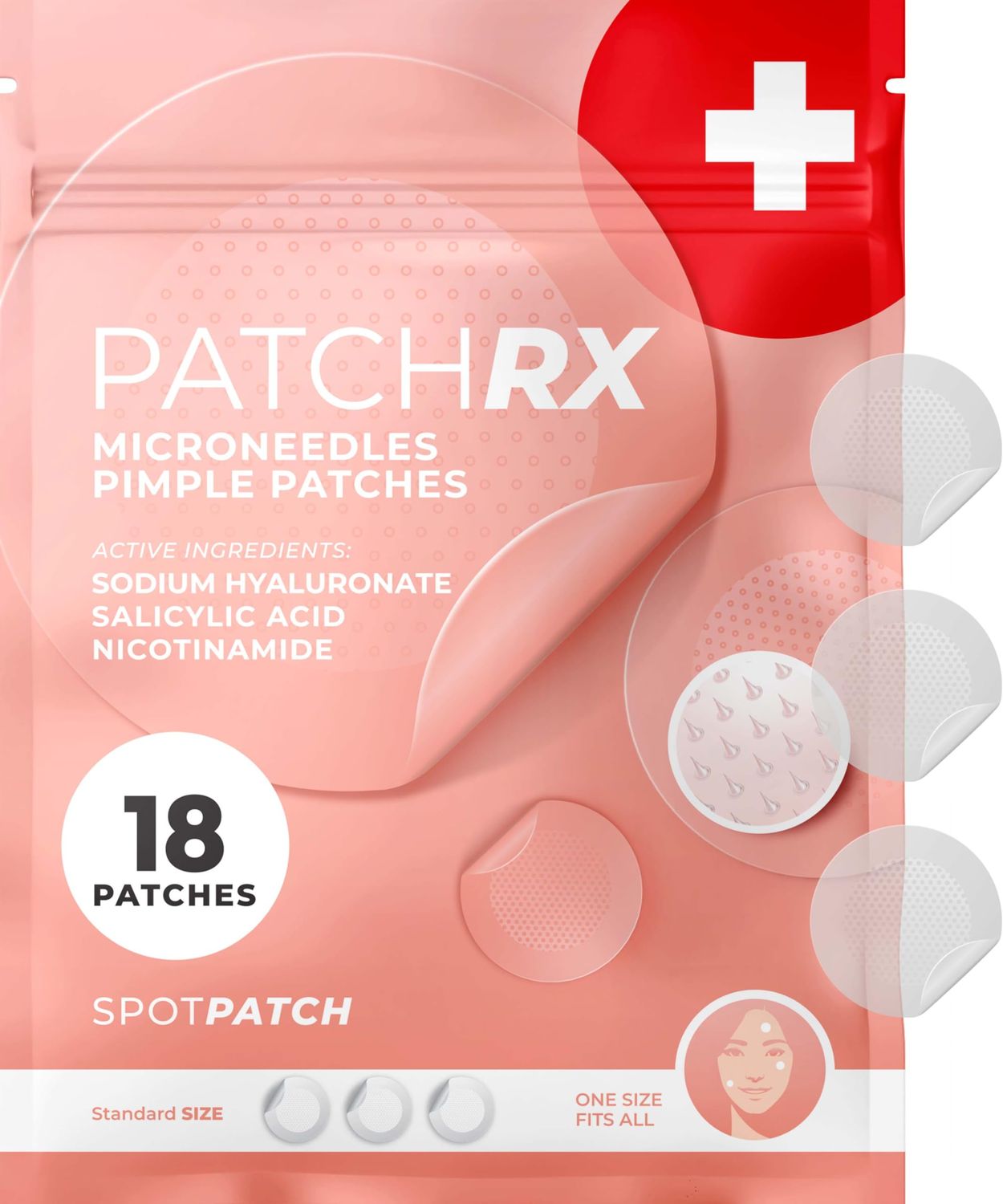 PatchRX Micro Needle Pimple Patch (18 Pack) - Hydrocolloid Micropoint Pimple Patch For Acne &amp; Cystic Pimples, Eliminate Pimples Overnight, Microdart Pimple Patch, Micro Dart Pimple Patches